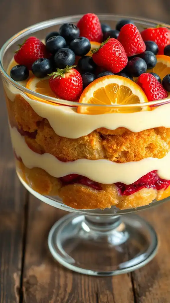 delicious layered fruit trifle