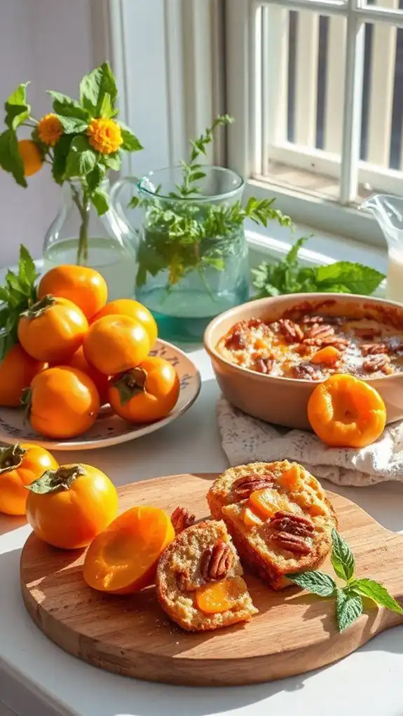 delicious persimmon bread pudding