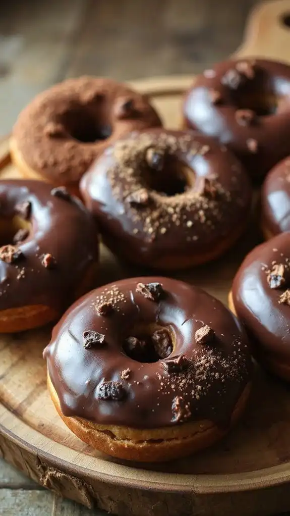 delicious triple chocolate donuts