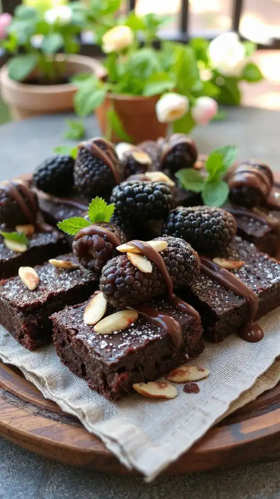 delightful chocolate blackberry brownies