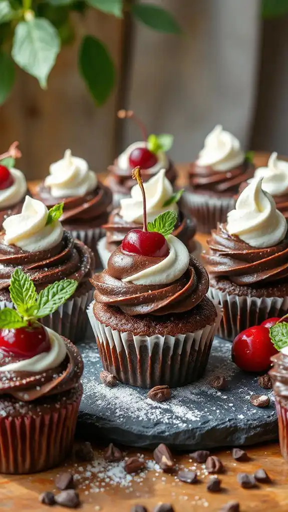 delightful chocolate cherry cupcakes