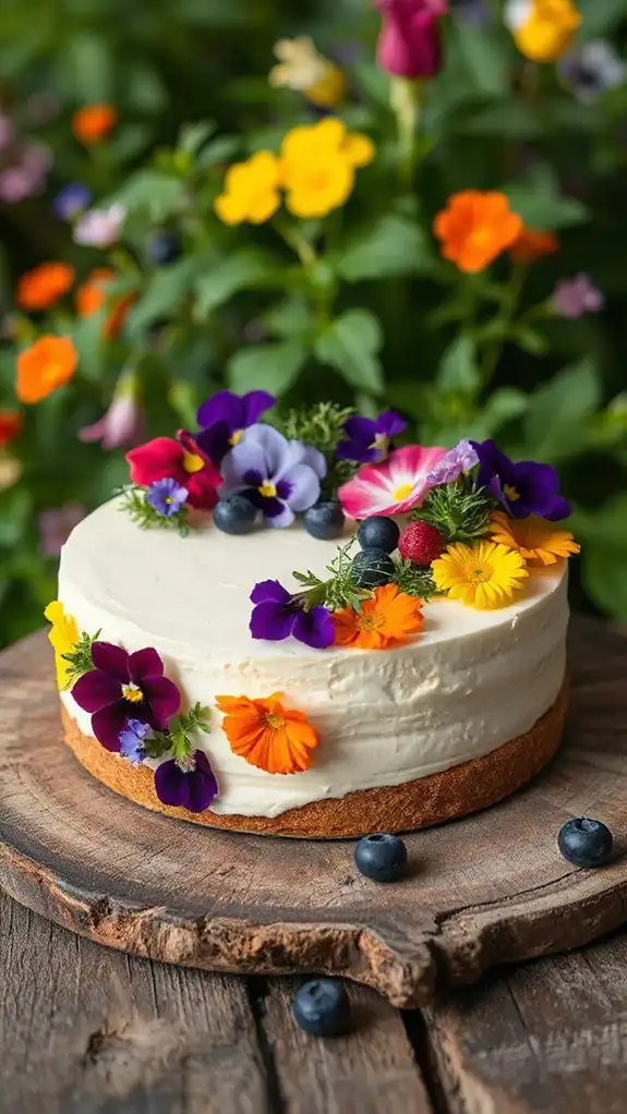 delightful floral cheesecake dessert