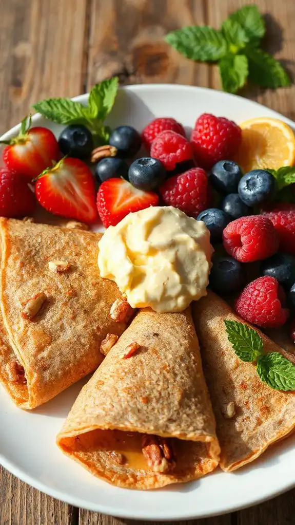 delightful maple pecan dessert crepes