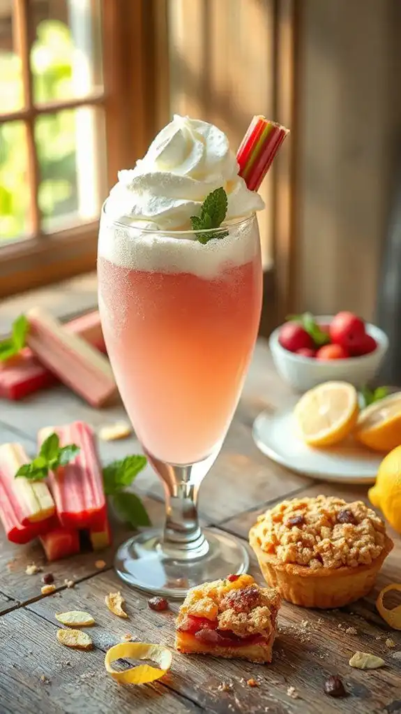 delightful rhubarb lemonade float