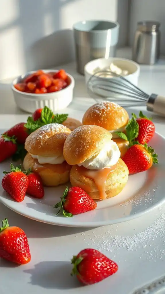 delightful strawberry cream pastries