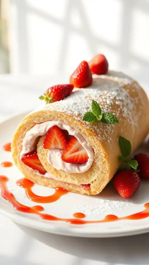 delightful strawberry cream roll