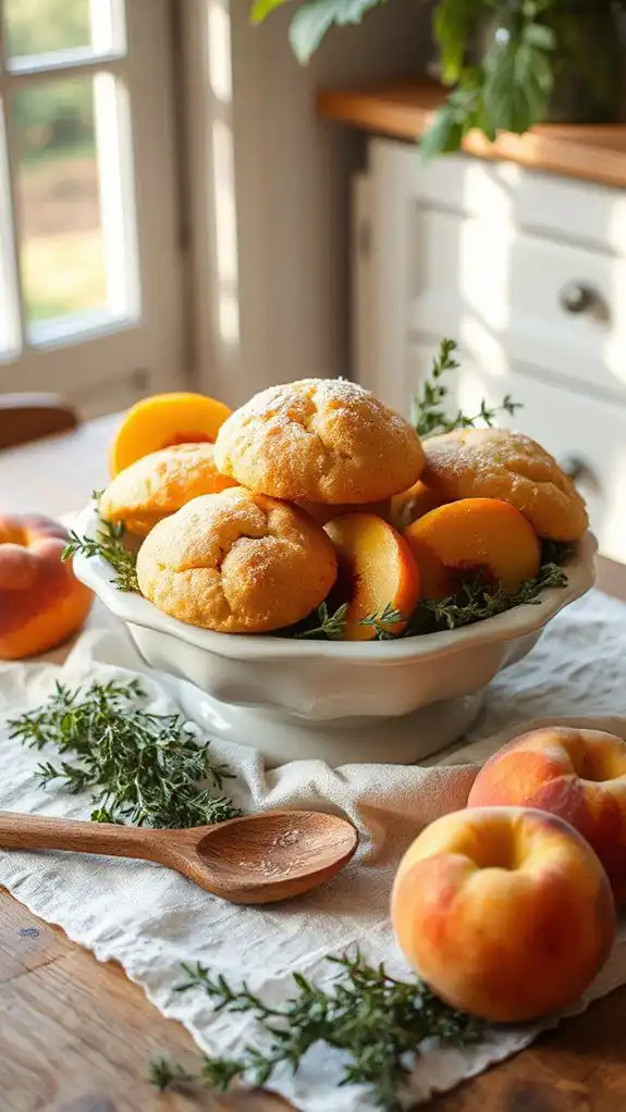 delightful thyme peach muffins