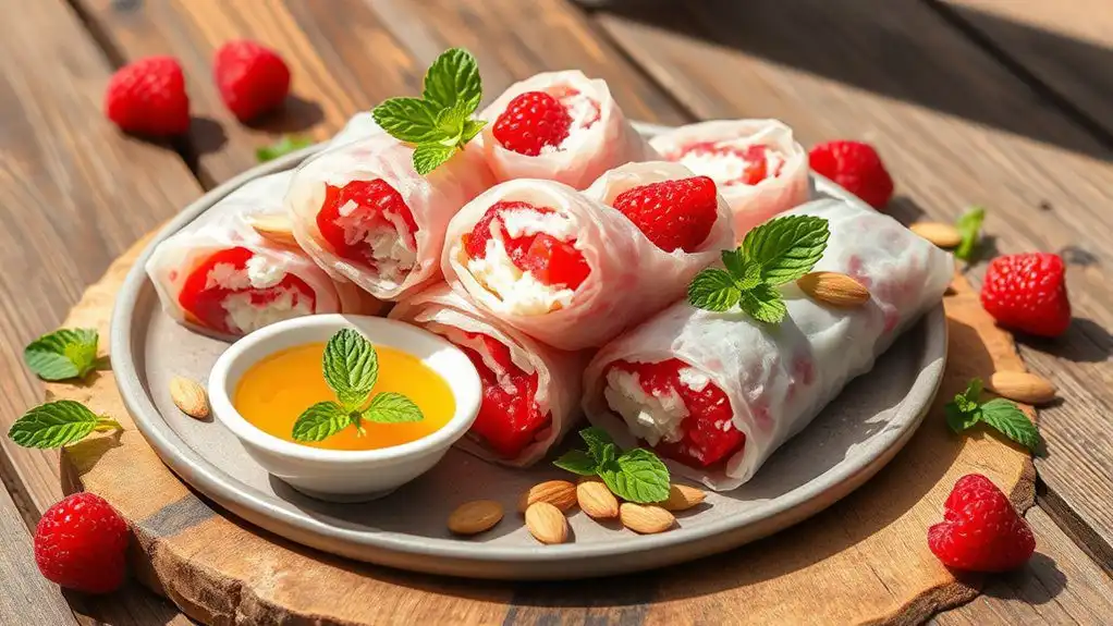 dessert buffet rice rolls
