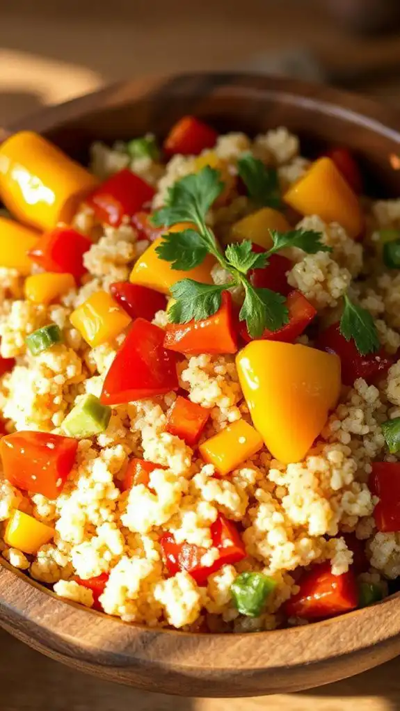 diced bell peppers added