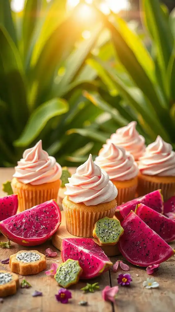 dragon fruit infused cupcakes