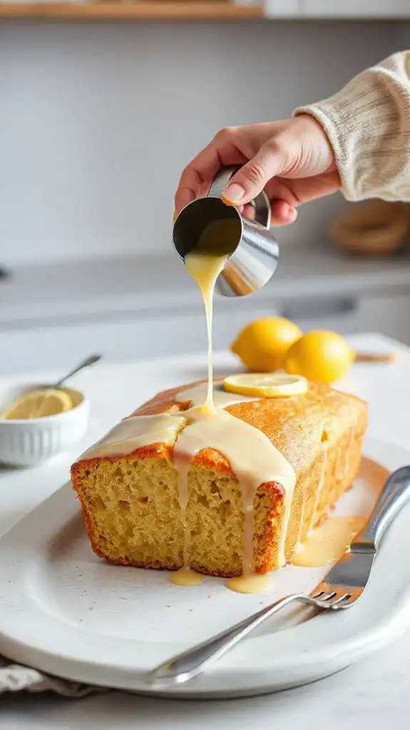 drizzle lemon glaze evenly
