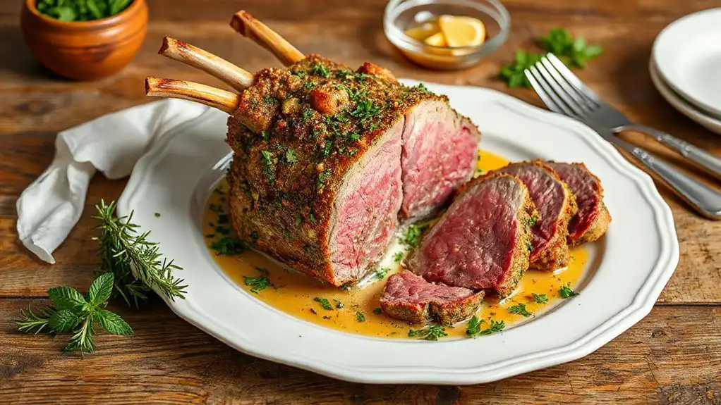 easter herb crusted lamb rack
