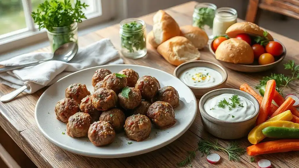 easter lamb meatballs with yogurt