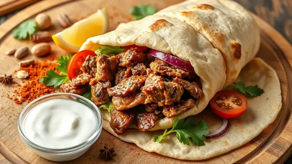 easter lamb shawarma pita