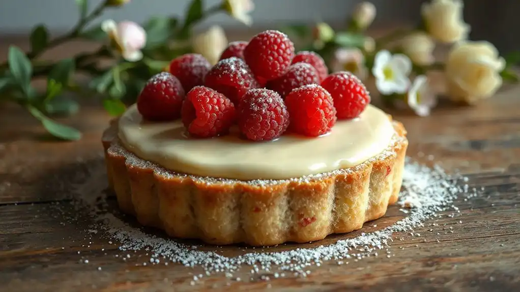 easter raspberry white chocolate tart