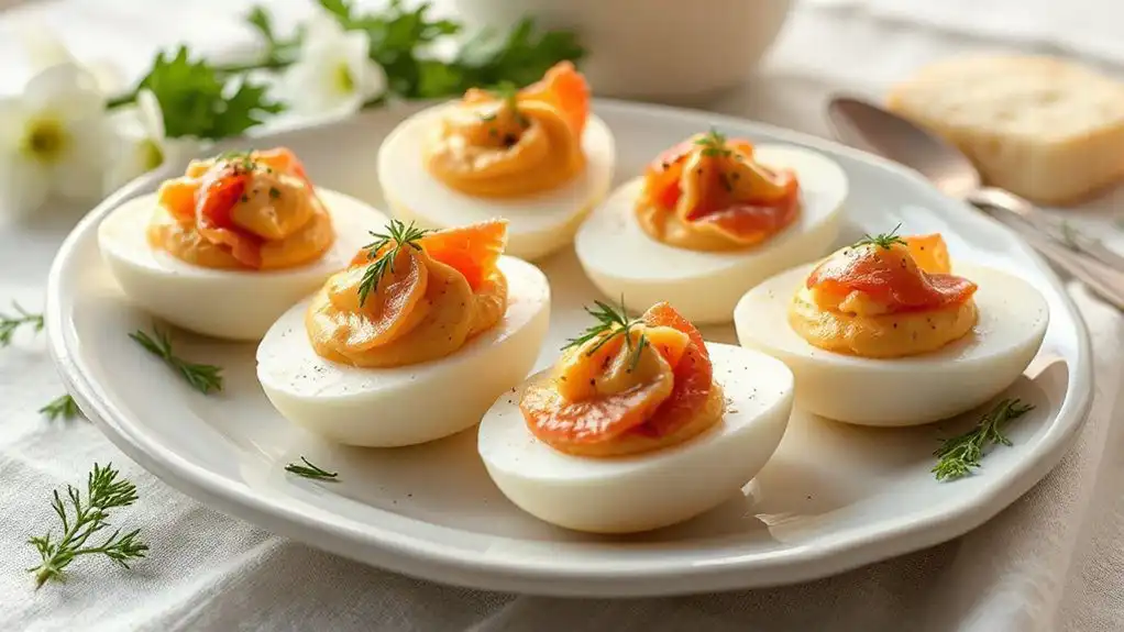 easter smoked salmon eggs