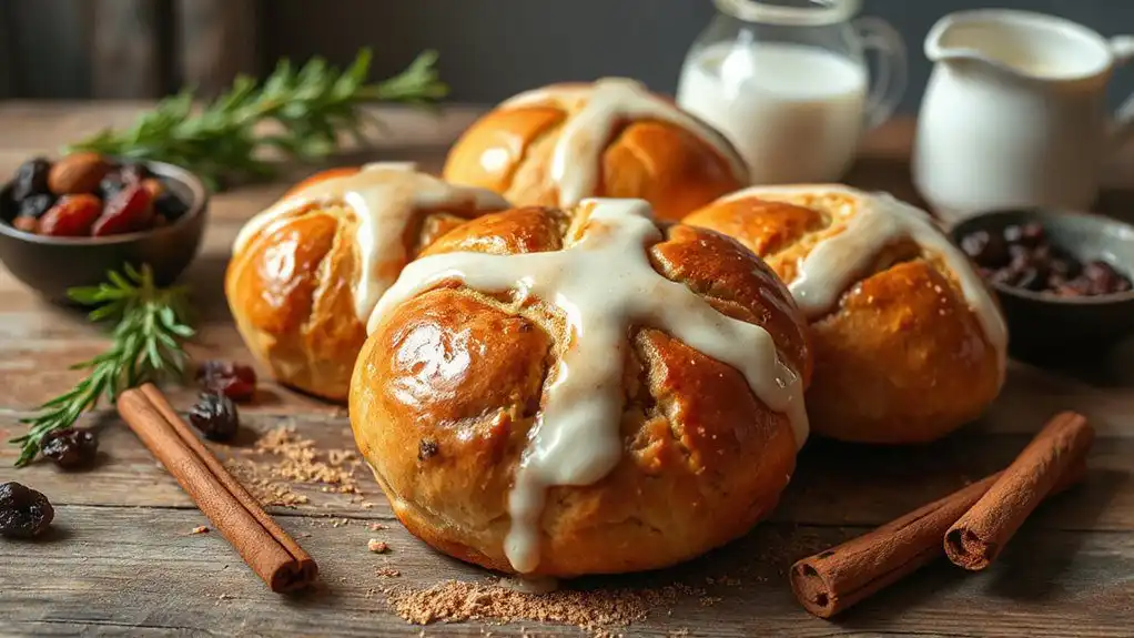 easter spiced hot cross buns