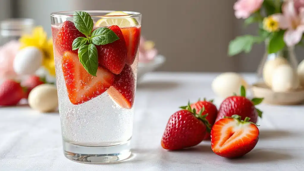easter strawberry basil drink
