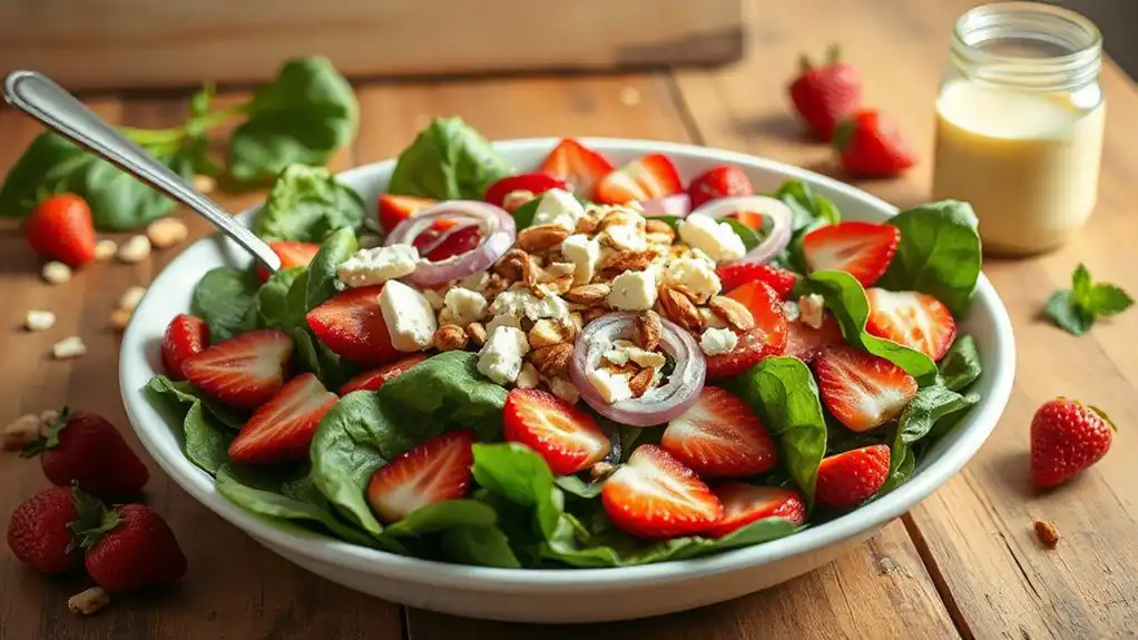 easter strawberry spinach salad