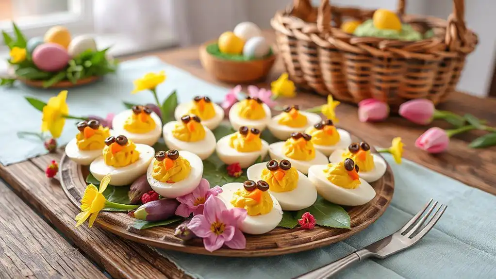 easter themed deviled eggs