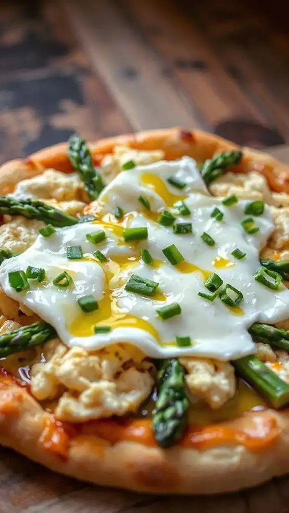 egg and asparagus topping