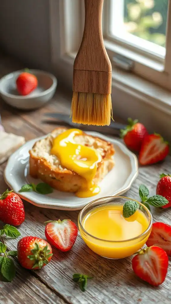 egg wash brush application