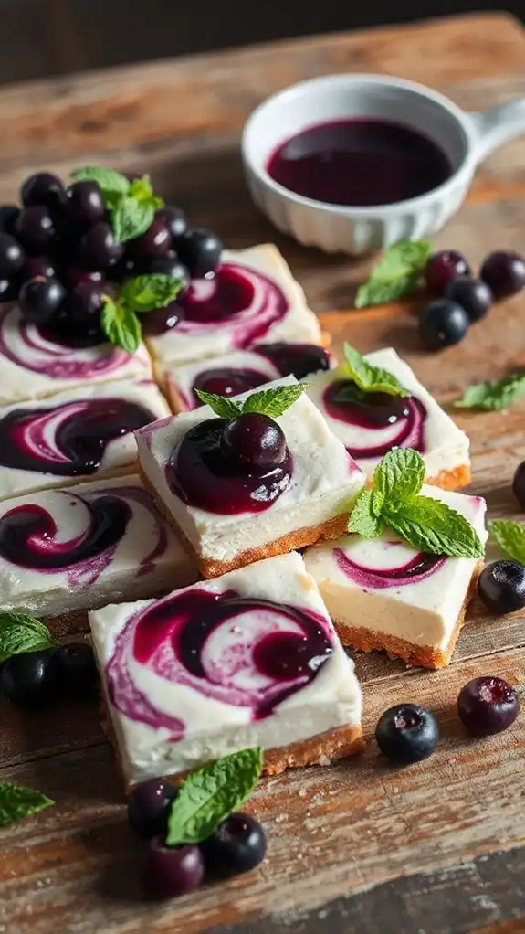 elderberry infused cheesecake bars