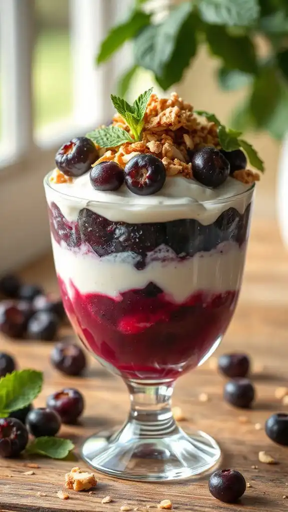 elderberry yogurt granola parfait