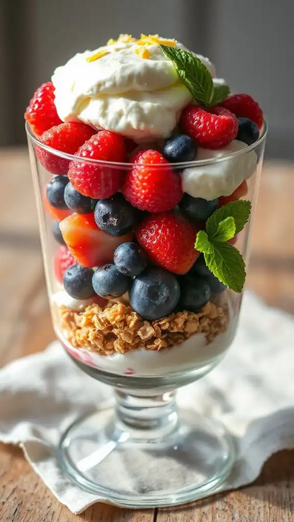 elegant berry ricotta parfait