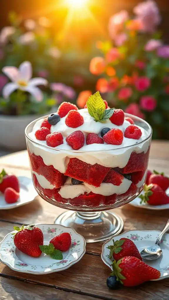 elegant berry trifle dessert