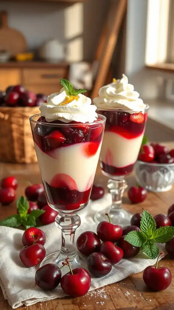 elegant cherry vanilla dessert