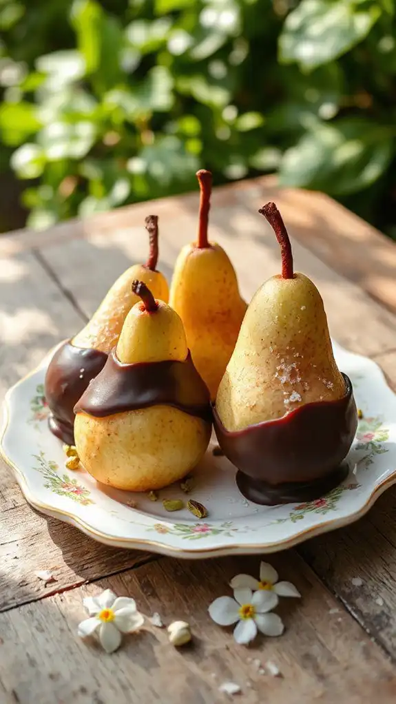 elegant chocolate pear treats