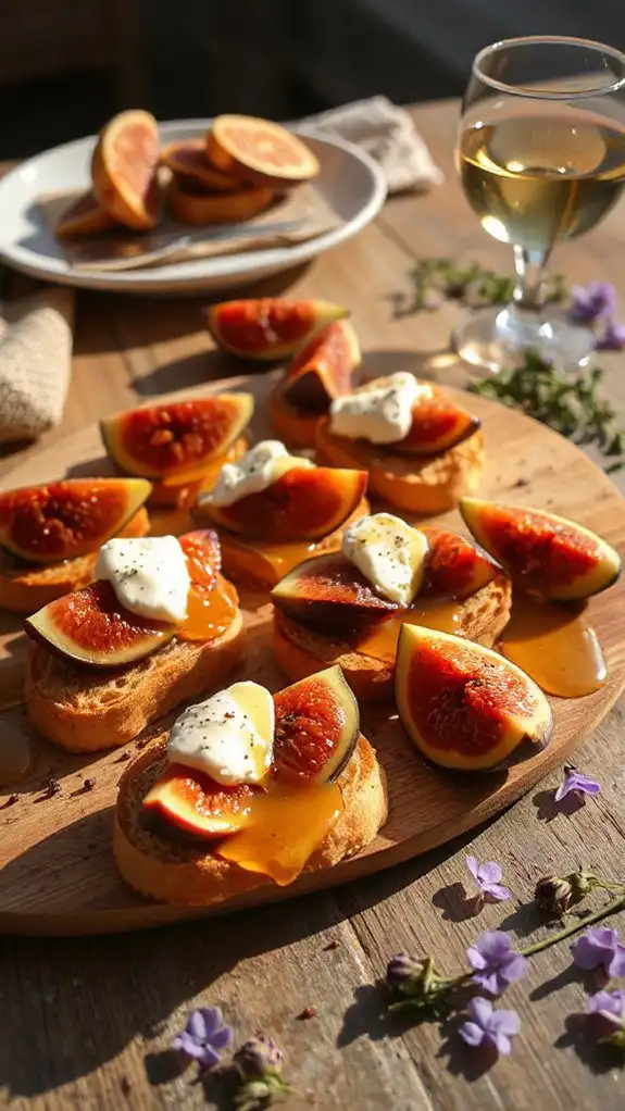 elegant fig and cheese crostini