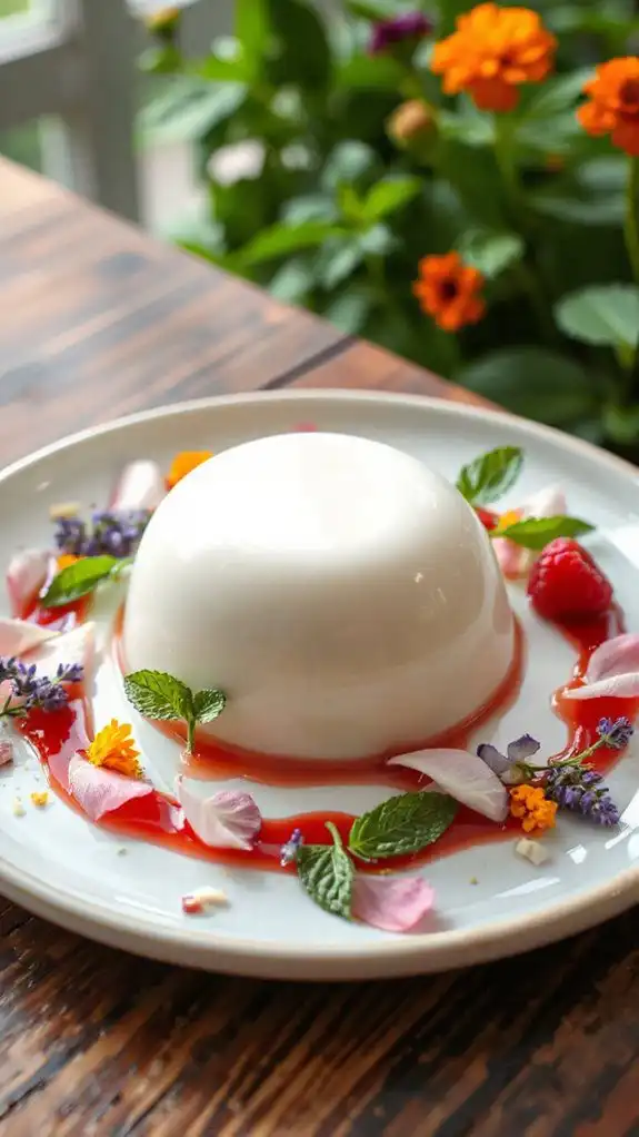 elegant floral panna cotta