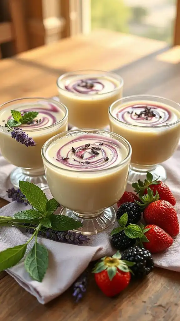elegant lavender honey custard