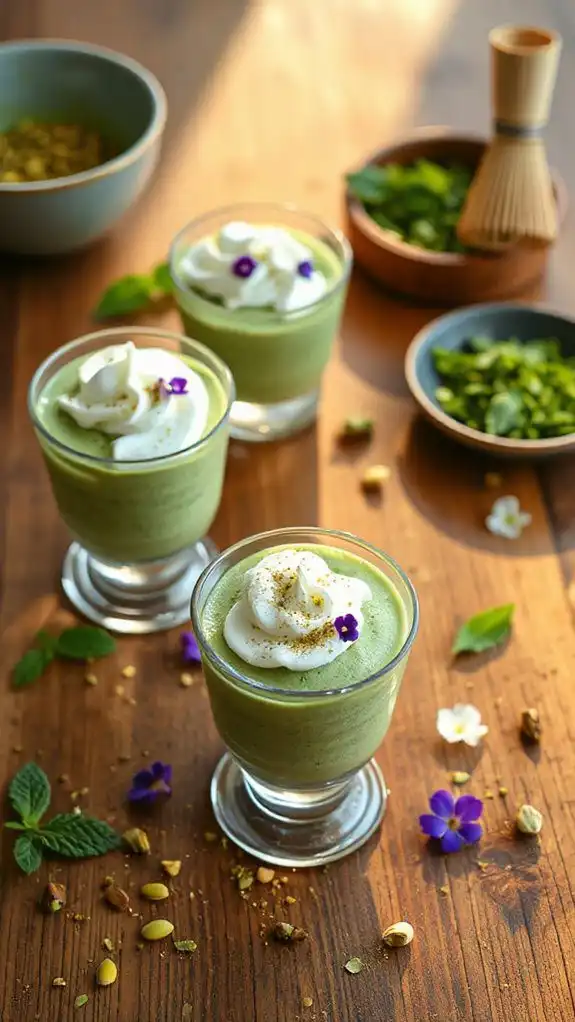 elegant matcha dessert cups