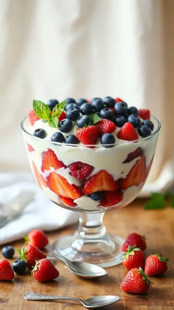 elegant patriotic trifle presentation