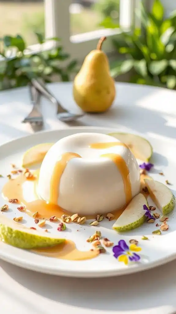 elegant pear custard dessert