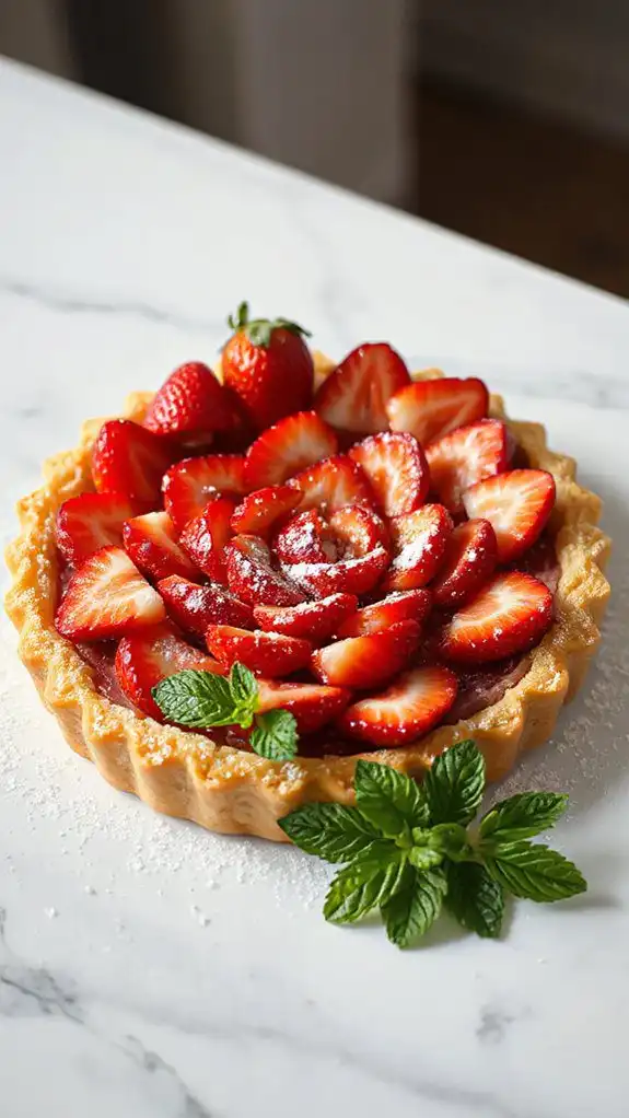 elegant strawberry rose tart