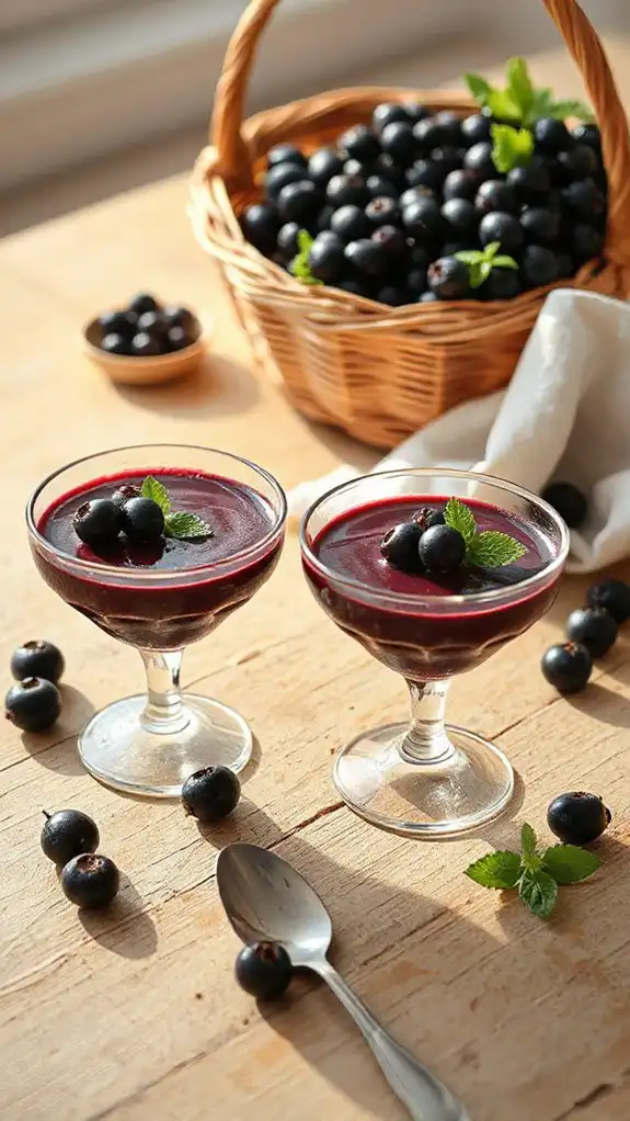 elegant summer blackcurrant mousse