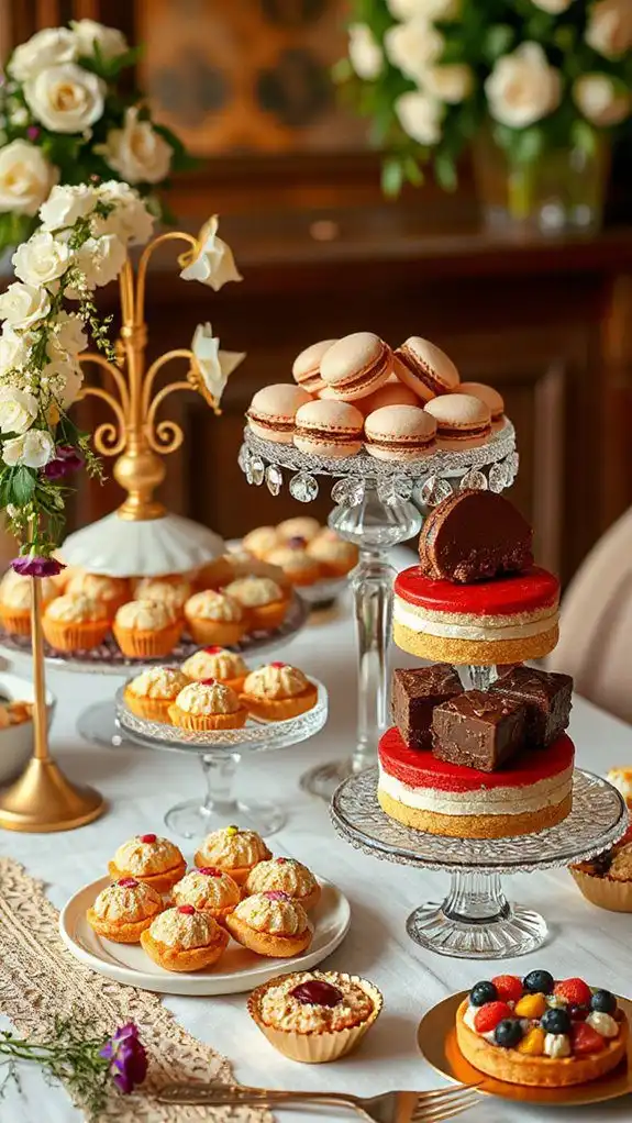 elegant wedding dessert displays