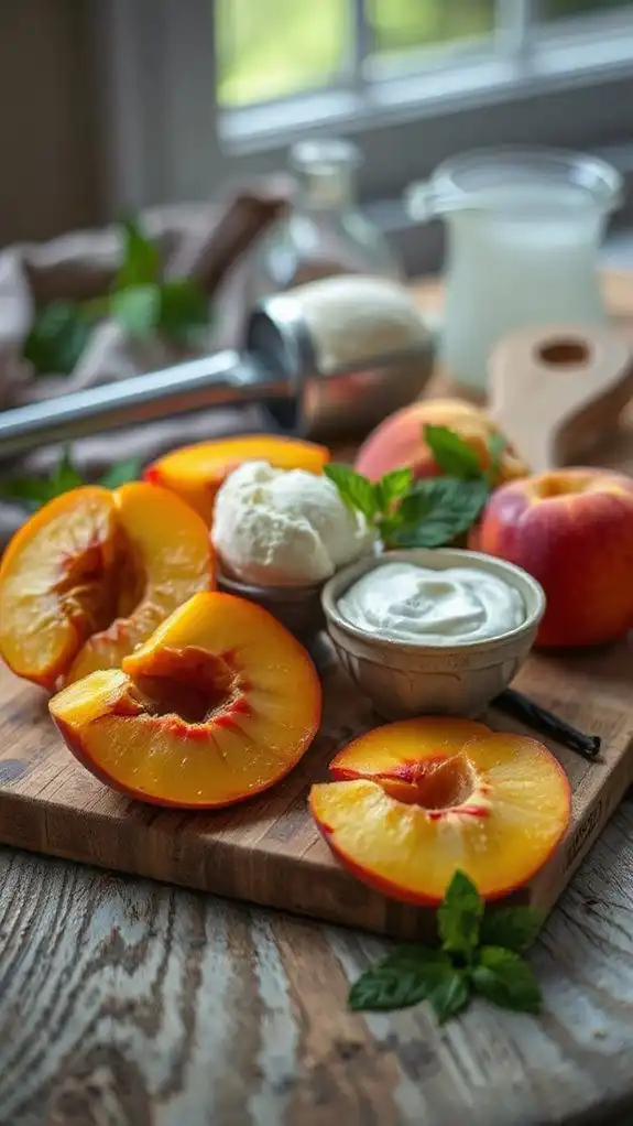 essential peach ice cream ingredients