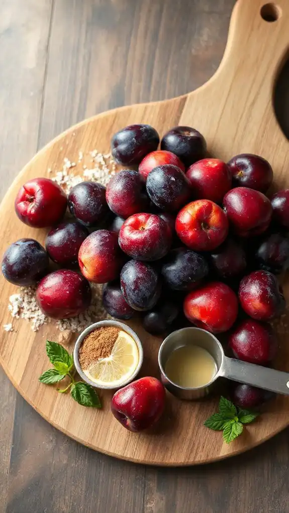 ethically prepare ripe plum slices