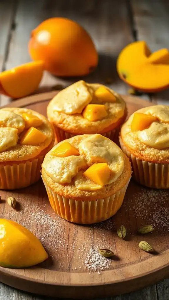 exotic mango cardamom cupcakes