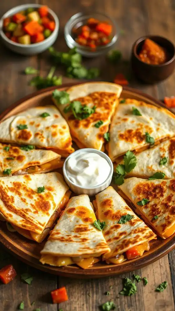 extra crispy chicken quesadillas