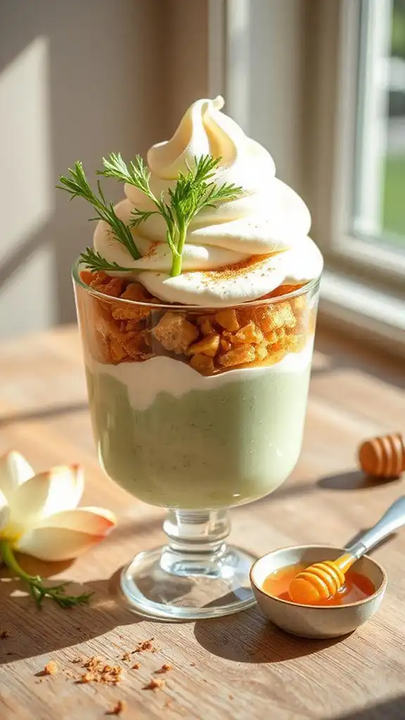 fennel infused honey yogurt dessert