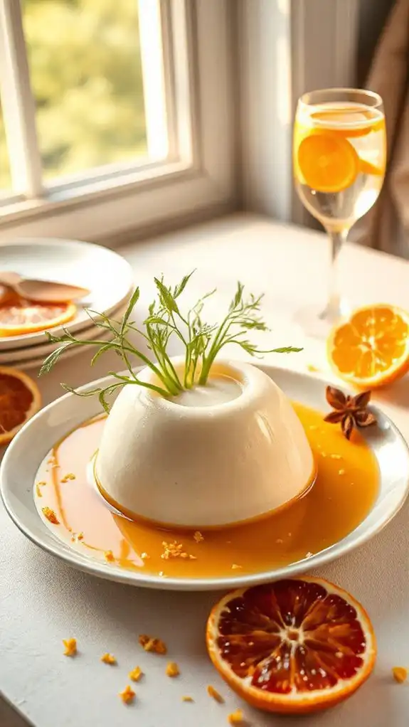 fennel panna cotta dessert