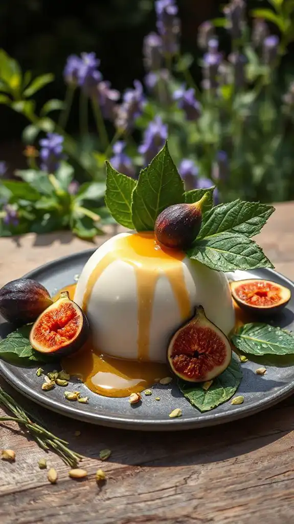 fig leaf infused panna cotta fig leaf infused panna cotta