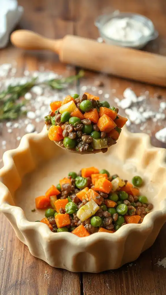 fill crust with mixture
