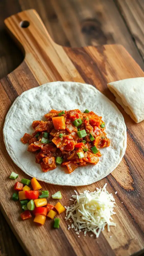fill tortillas with fillings